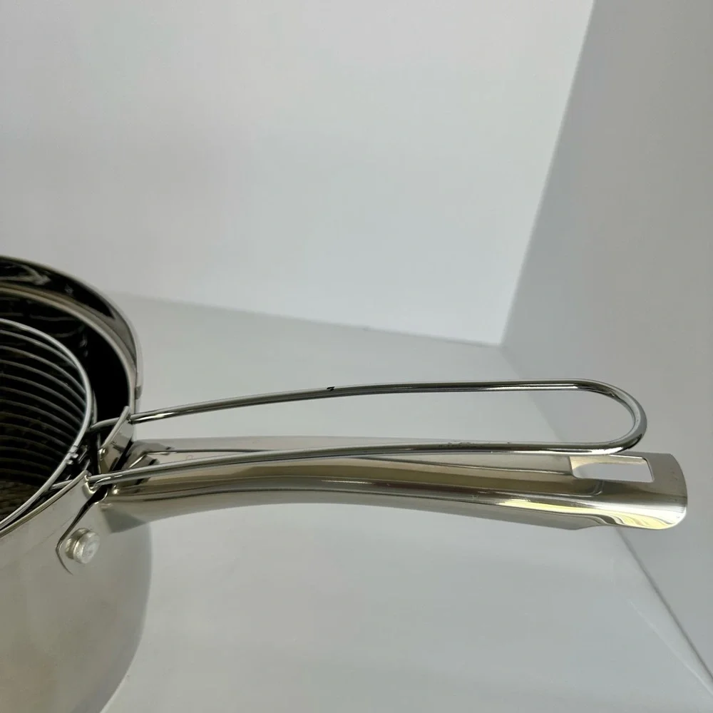 Oster Sangerfield deep stainless steel 3-piece deep cookware, wire basket, & lid